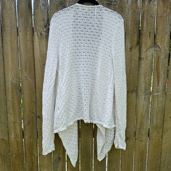 Johnny Was Selah Draped Cardigan White 100% Cotton Sz S - Picture 12 of 13